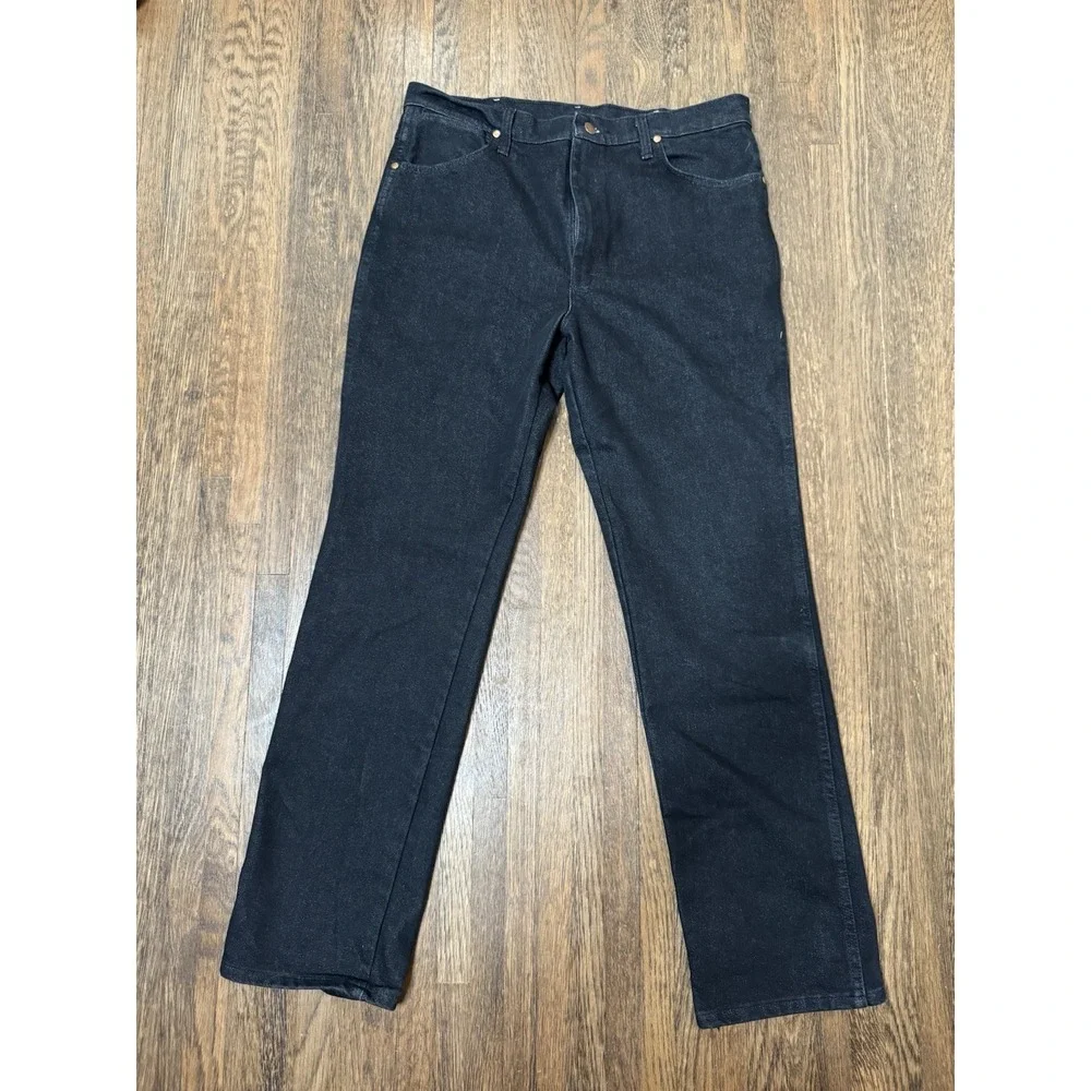 VINTAGE Wrangler Jeans Mens 36X34 Black Cowboy Cut 938BLK Made in USA